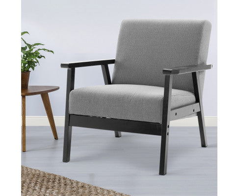 SKANE ARM CHAIR FABRIC - BLACK & GREY