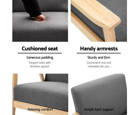 SKANE ARM CHAIR FABRIC - GREY