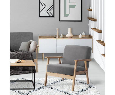 SKANE ARM CHAIR FABRIC - GREY