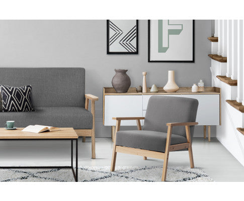 SKANE ARM CHAIR FABRIC - GREY