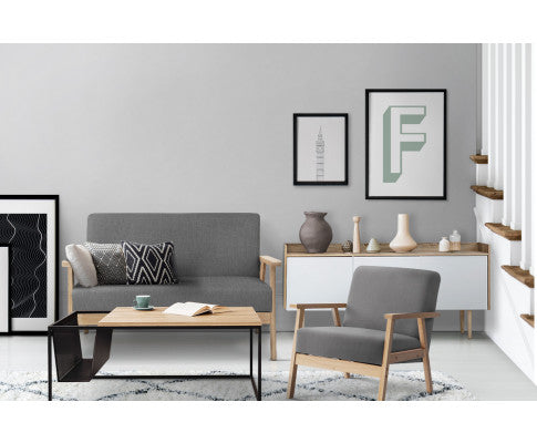 SKANE ARM CHAIR FABRIC - GREY