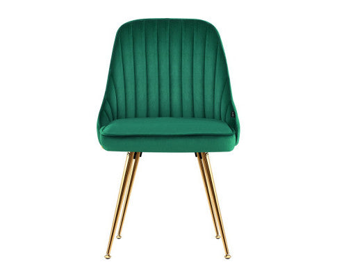 RETRO VELVET DINING CHAIR - GREEN (SET OF 2)