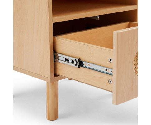 RATTAN BEDSIDE TABLE IN MAPLE