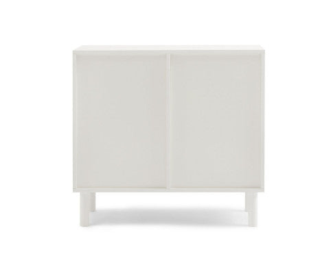 RATTAN ACCENT CABINET IN WHITE - 2 DOOR