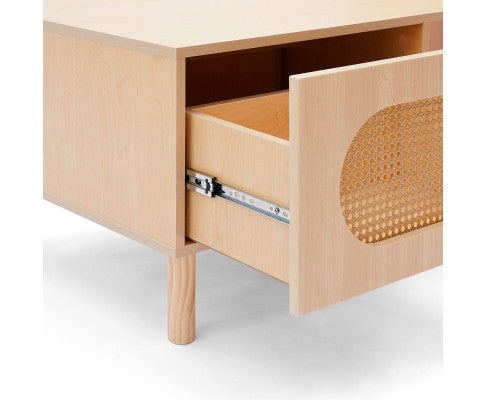 RATTAN COFFEE TABLE IN MAPLE