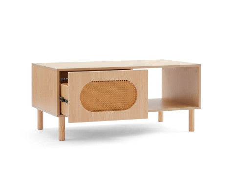 RATTAN COFFEE TABLE IN MAPLE