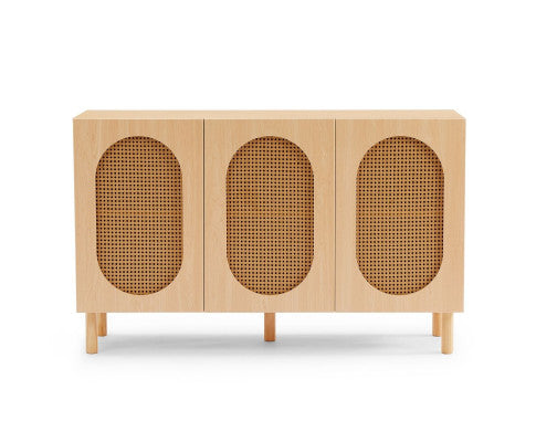 RATTAN SIDEBOARD IN MAPLE - 3 DOOR