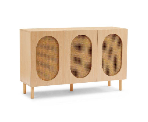 RATTAN SIDEBOARD IN MAPLE - 3 DOOR