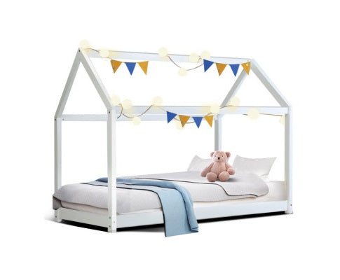 CASA BED FRAME SINGLE BED - WHITE