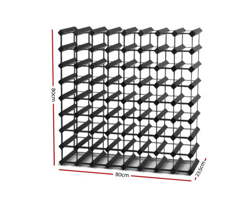 72 BOTTLE TIMBER WINE RACK - CELLAR BLACK