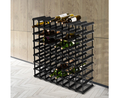 72 BOTTLE TIMBER WINE RACK - CELLAR BLACK