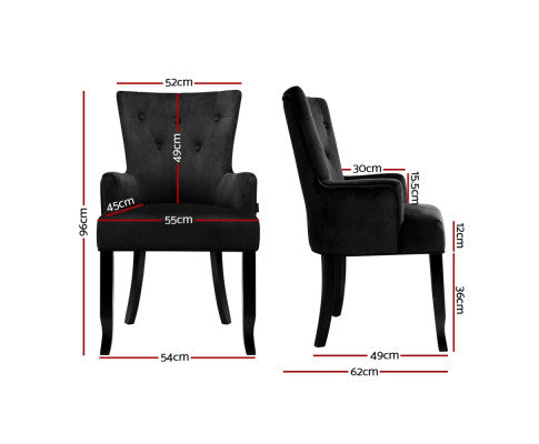 CAYES BLACK FRENCH PROVINCIAL DINING CHAIR