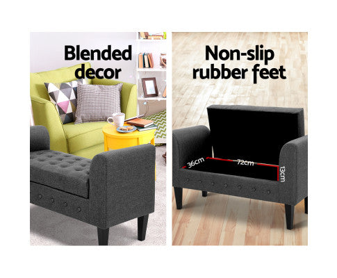 ARTISS FABRIC STORAGE OTTOMAN