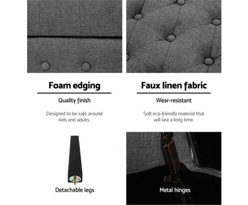 ARTISS FABRIC STORAGE OTTOMAN
