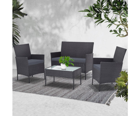 4PCE WICKER OUTDOOR SETTING