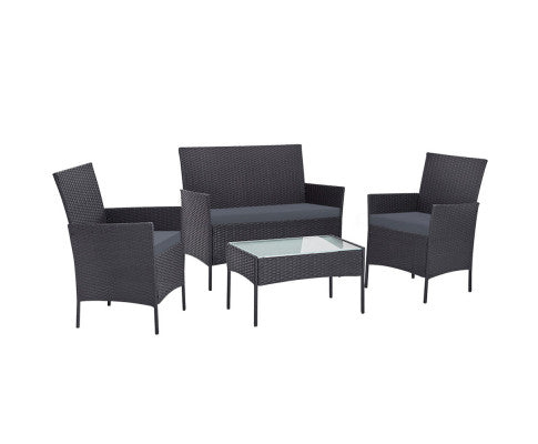 4PCE WICKER OUTDOOR SETTING