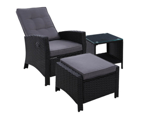 WICKER LOUNGE PATIO SET