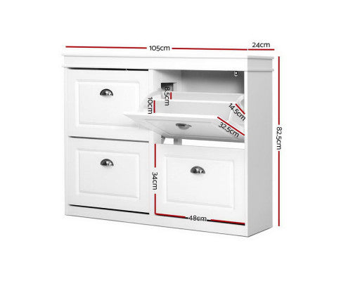 SHOE ORGANISER 24 PAIR CABINET