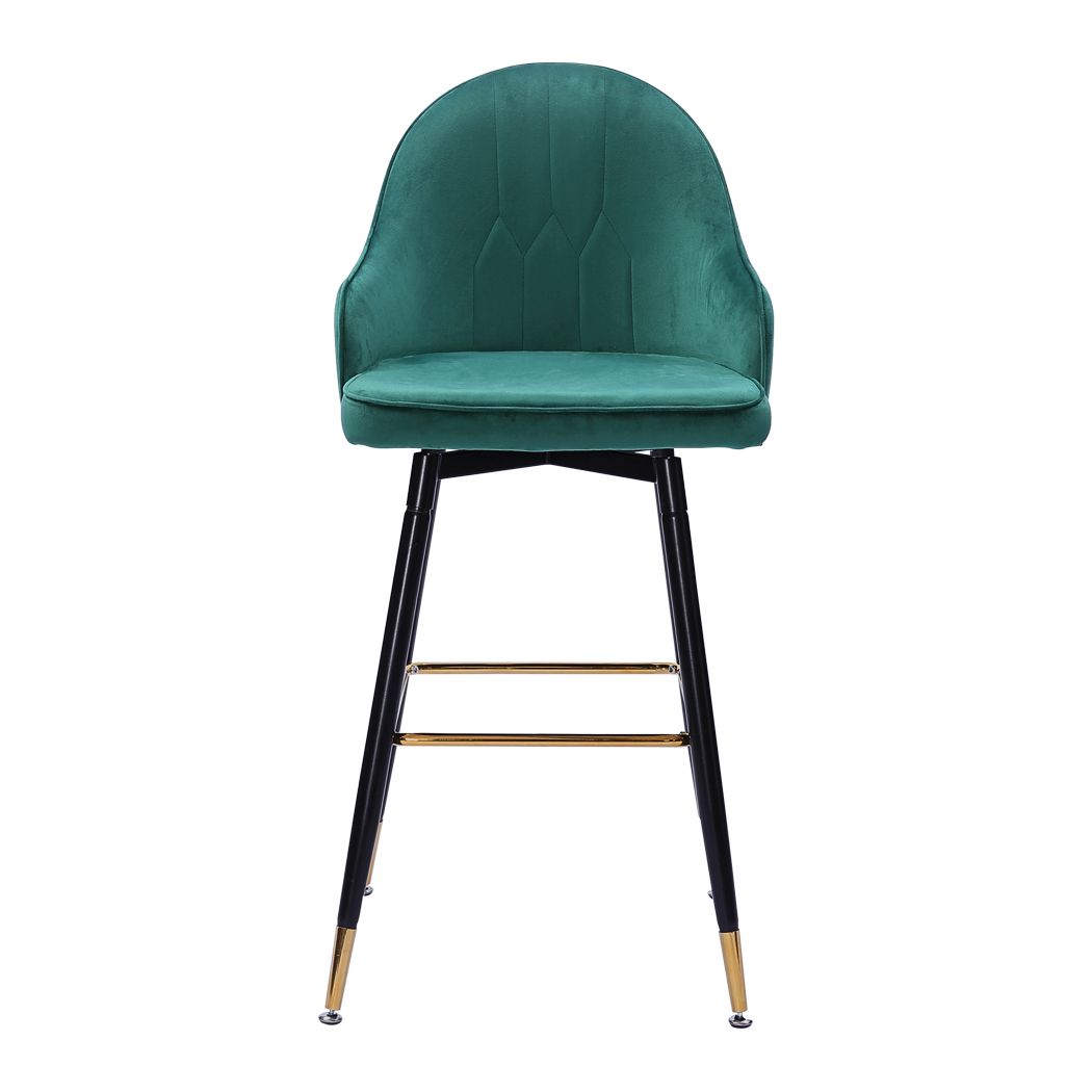VINTAGE GREEN SWIVEL BAR STOOLS - SET OF 2