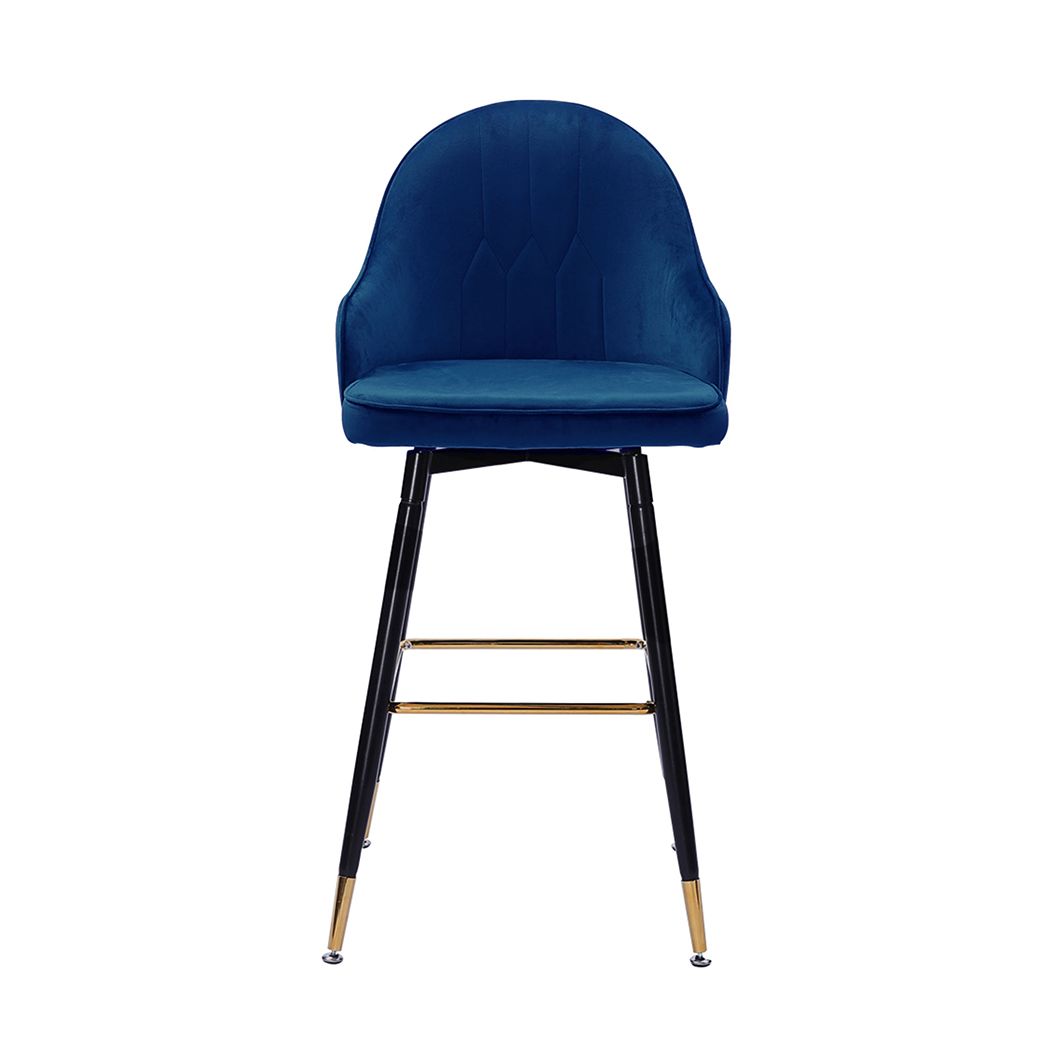 VINTAGE BLUE SWIVEL BAR STOOLS - SET OF 2
