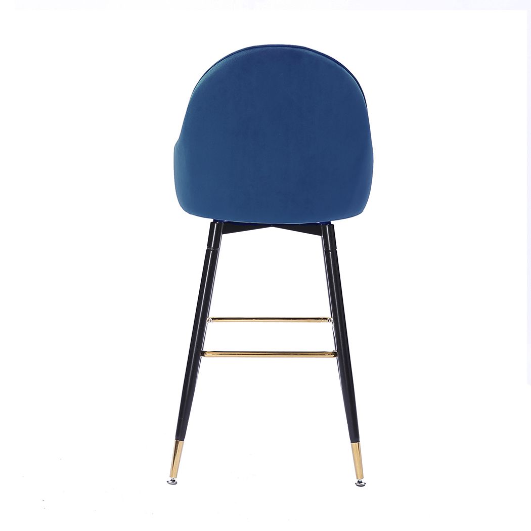 VINTAGE BLUE SWIVEL BAR STOOLS - SET OF 2