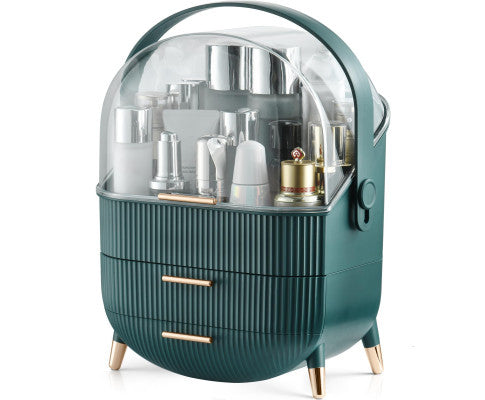 COUNTERTOP MAKE UP ORGANISER - GREEN