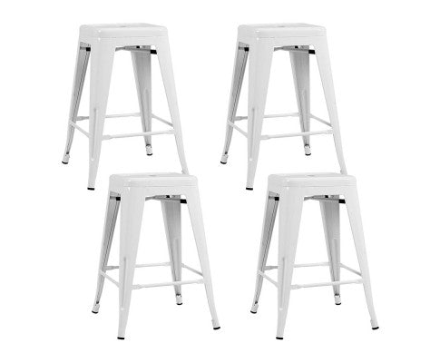 SET OF 4 REPLICA TOLIX BAR STOOLS - WHITE 61CM