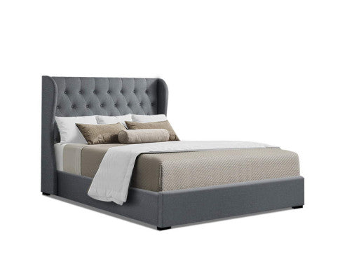 ISSA GAS LIFT BED FRAME - KING BED GREY