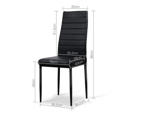 ASTRA DINING CHAIRS SET OF 4 - BLACK