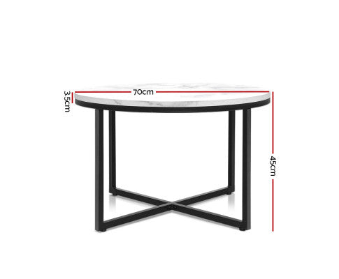 MARBLE EFFECT ROUND TABLE