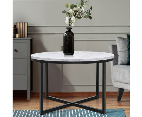 MARBLE EFFECT ROUND TABLE