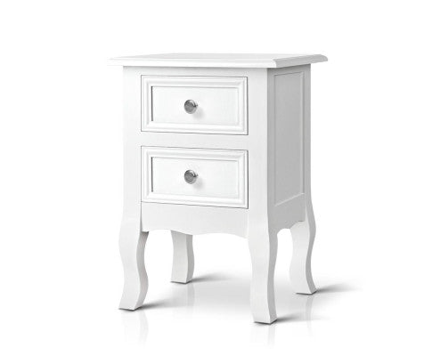 BEDSIDE TABLE NIGHT STAND FRENCH STYLE - WHITE