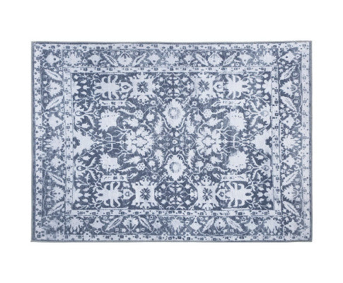 VINTAGE BLUE SHORT PILE FLOOR RUG 160 X 230