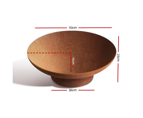OUTDOOR FIRE PIT - VINTAGE RUSTIC BOWL 7OCM