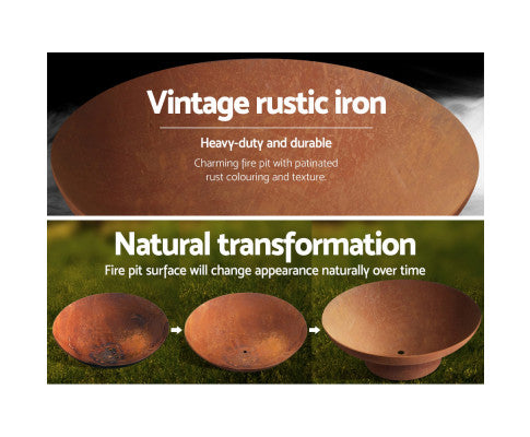 OUTDOOR FIRE PIT - VINTAGE RUSTIC BOWL 7OCM