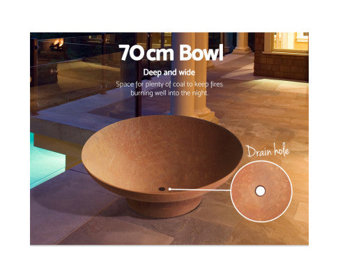 OUTDOOR FIRE PIT - VINTAGE RUSTIC BOWL 7OCM