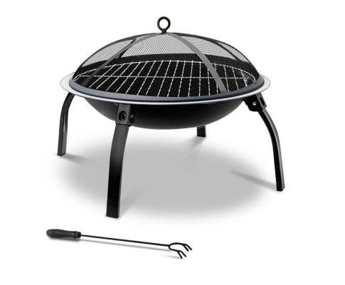 OUTDOOR FOLDABLE FIRE PIT - BBQ GRILL 30 INCH