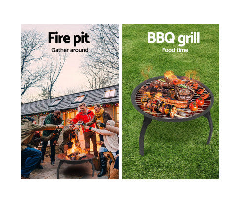 OUTDOOR FOLDABLE FIRE PIT - BBQ GRILL 22 INCH