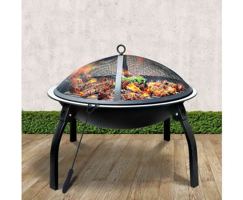 OUTDOOR FOLDABLE FIRE PIT - BBQ GRILL 30 INCH