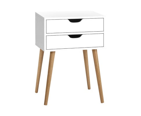 BODIE BEDSIDE TABLE NIGHT STAND WHITE