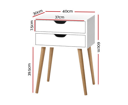 BODIE BEDSIDE TABLE NIGHT STAND WHITE