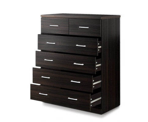 TALLBOY 6 DRAWER STORAGE CABINET - WALNUT