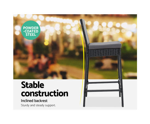 OUTDOOR BAR TABLE AND STOOLS - 5 PIECE