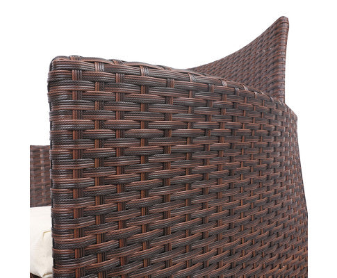 3PCE WICKER OUTDOOR SETTING - BROWN