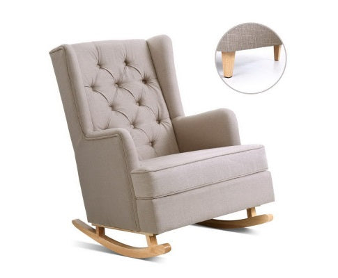 GAIA ROCKING ARMCHAIR - FEEDING CHAIR BEIGE