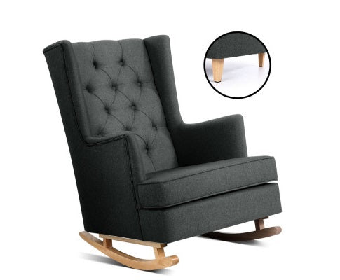 GAIA ROCKING ARMCHAIR - FEEDING CHAIR CHARCOAL