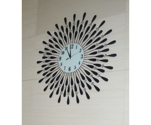 LARGE MODERN 3D CRYSTAL WALL CLOCK