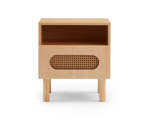 RATTAN BEDSIDE TABLE IN MAPLE