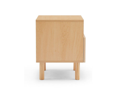 RATTAN BEDSIDE TABLE IN MAPLE