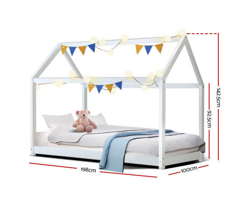 CASA BED FRAME SINGLE BED - WHITE